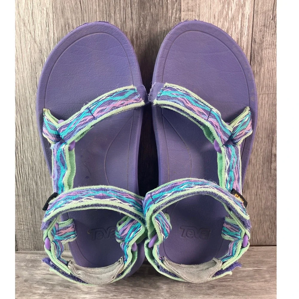 Teva Hurricane 3 Kids Purple Multi Geometric Sport Sandals Size 3 1019390C